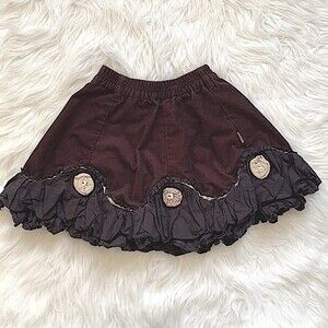 Jottum Corduroy Ruffle Rosette Burgundy Purple Girl’s Skirt Sz 6